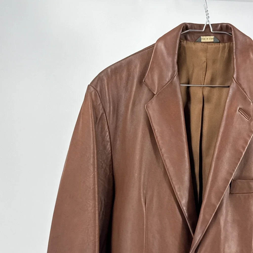 Vintage Banana Republic Leather Blazer Size 40R Brown